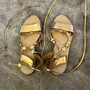 LOEFFLER RANDALL ANKLE LACE STAR SANDALS